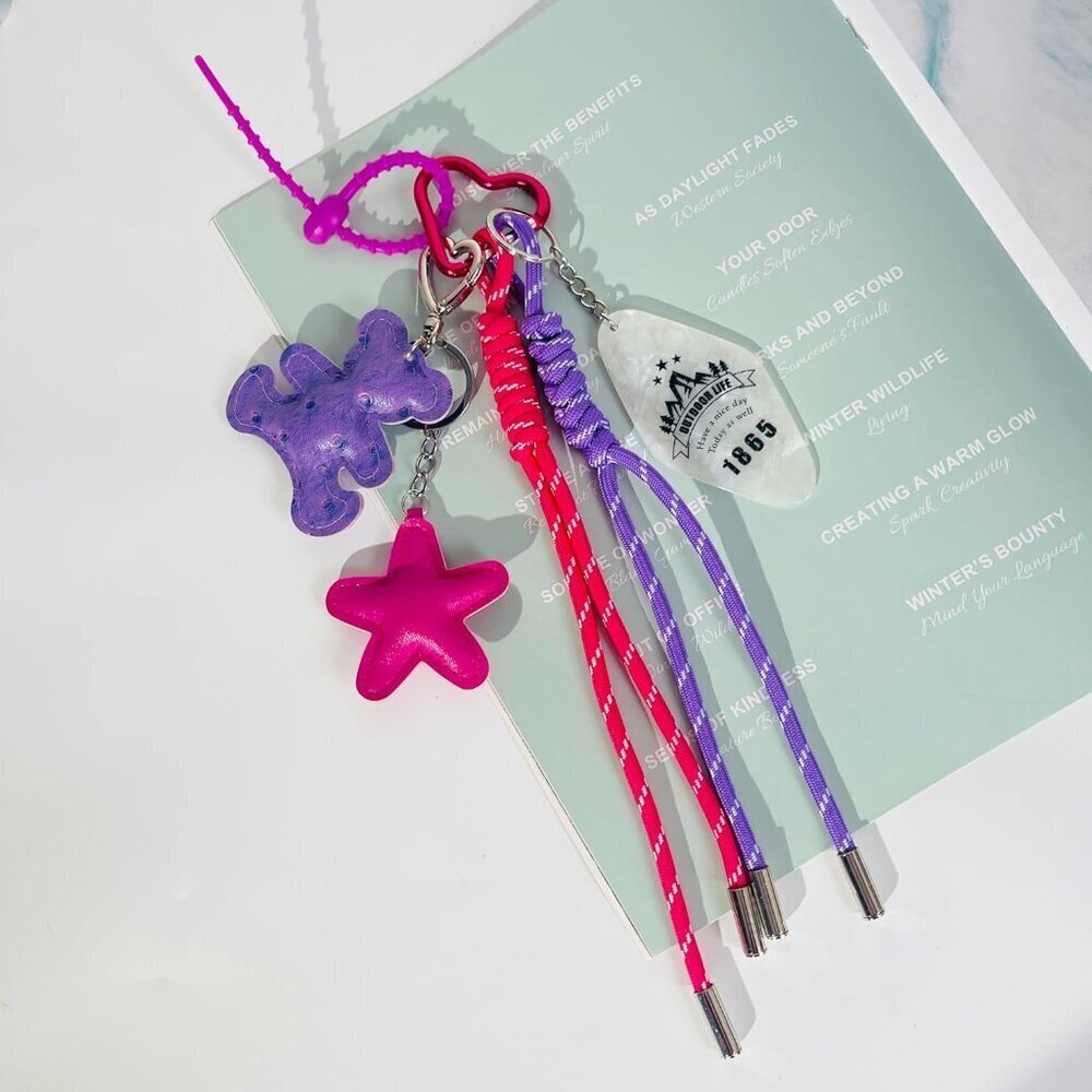 Cute Braided Keychain Bag Charm Handbag Purse Backpack Accessories Gift - Picture 4 of 6